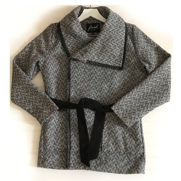 Fresh New York Women’s Wool Blend Belted Coat M - Picture 3 of 12